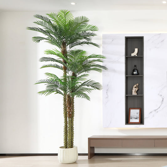 10 ft UV Protected Artificial Large Palm Tree in Pot, Faux Plant for Indoor Outdoor Home Decor