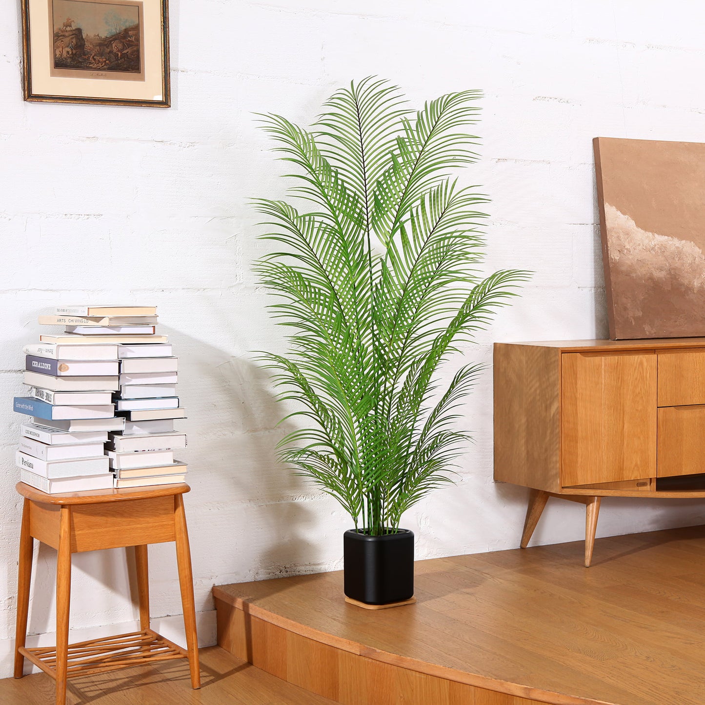 5 FT Artificial Areca Palm Tree in Pot Tall Faux Tropical Palm Plants for Home Office Decor Indoor Fake Green Potted Plant