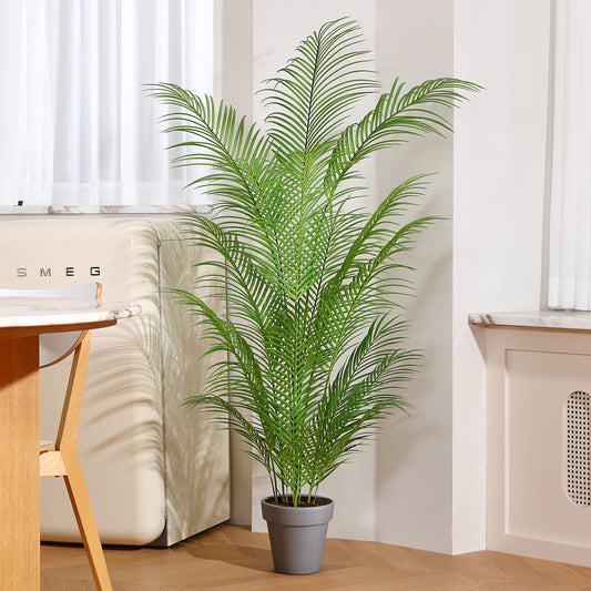 5 FT Artificial Areca Palm Tree in Pot Tall Faux Tropical Palm Plants for Home Office Decor Indoor Fake Green Potted Plant