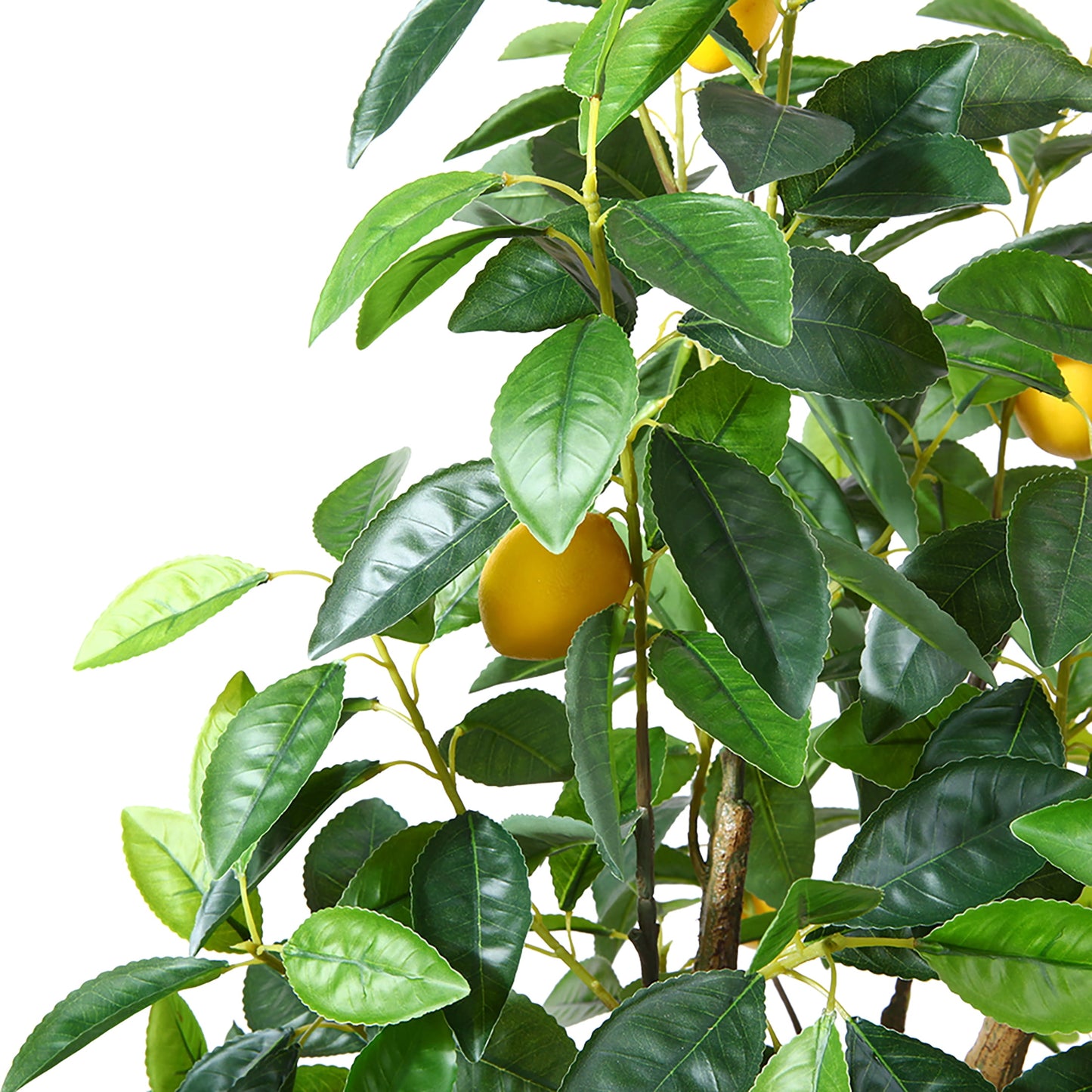 DR.Planzen Artificial Lemon Plants, 4FT Faux tree, Artificial Lemon Plants of 396 Leaves and 9 Plastic Lemon Fruits for Indoor, Fake tree for Office Home Living Room Floor Patio Greening Decor