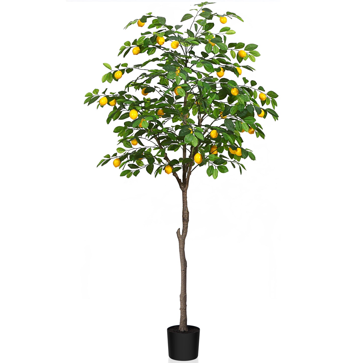 Fake Lemon Tree, 6FT Artificial Lemon Silk Plants, Pre Potted Faux Lemon Tree, Plastic Lemon Fruit Tree for Home Decor Living Room Office