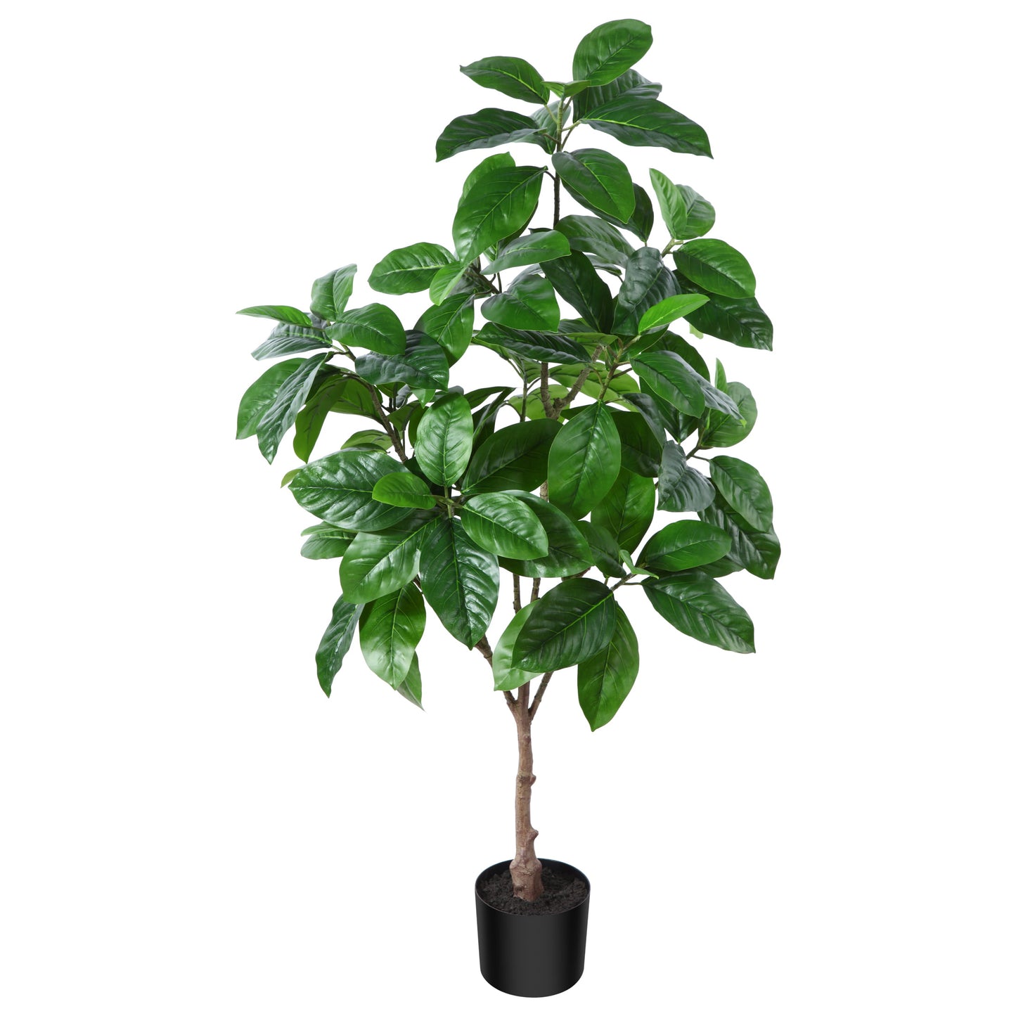 Artificial Plants, 4 Ft Ficus Tree Faux Rubber Plants Indoor Outdoor Decor Fake Tree in Pot Plastic Plants for Home Decor Office Living Room Porch Patio Perfect Housewarming Gift Green