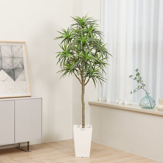 Artificial Plants Dracaena Faux Tree 6 Feet Tall Fake Plants in Pot Indoor Green Large Silk Plant Decoration for Office, Bedroom, Living Room, Corridor(Set of 1)