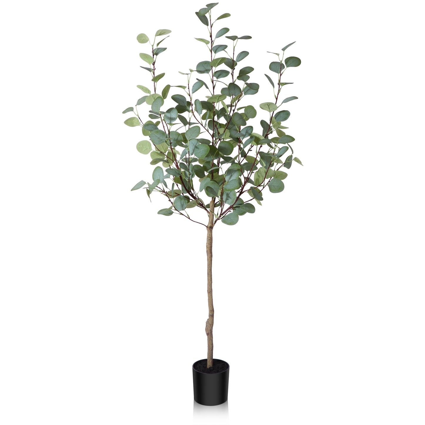 DR.Planzen Artificial Eucalyptus Plants 4Ft Fake Eucalyptus Plant in Pot Faux Tree for Home Decor Indoor Living Room Office Perfect Housewarming Gift 1Pack