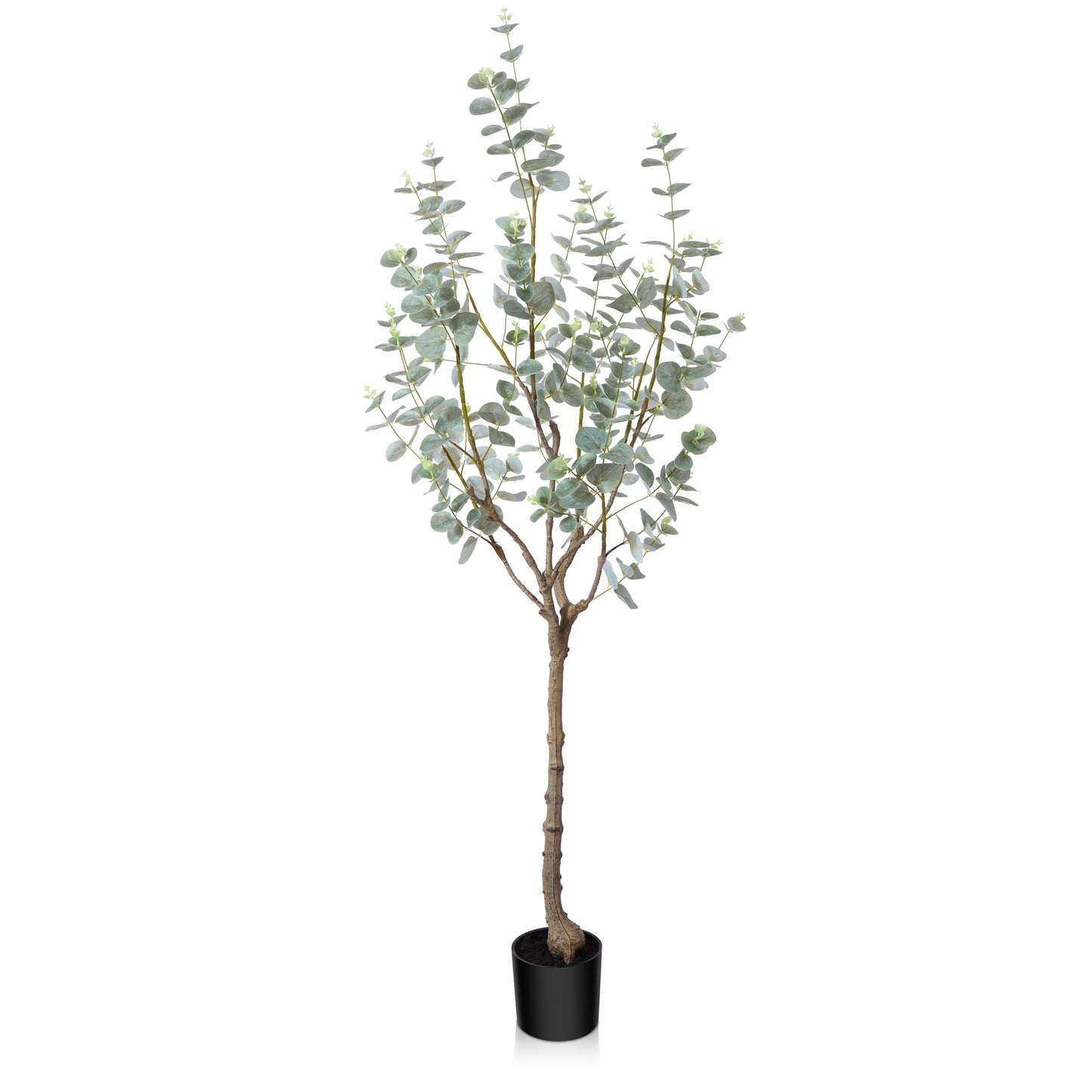 DR.Planzen Artificial Eucalyptus Tree 4Ft Faux Eucalyptus Plant in Pot Fake Tree for Home Decor Indoor Living Room Perfect Housewarming Gift Green 1Pack