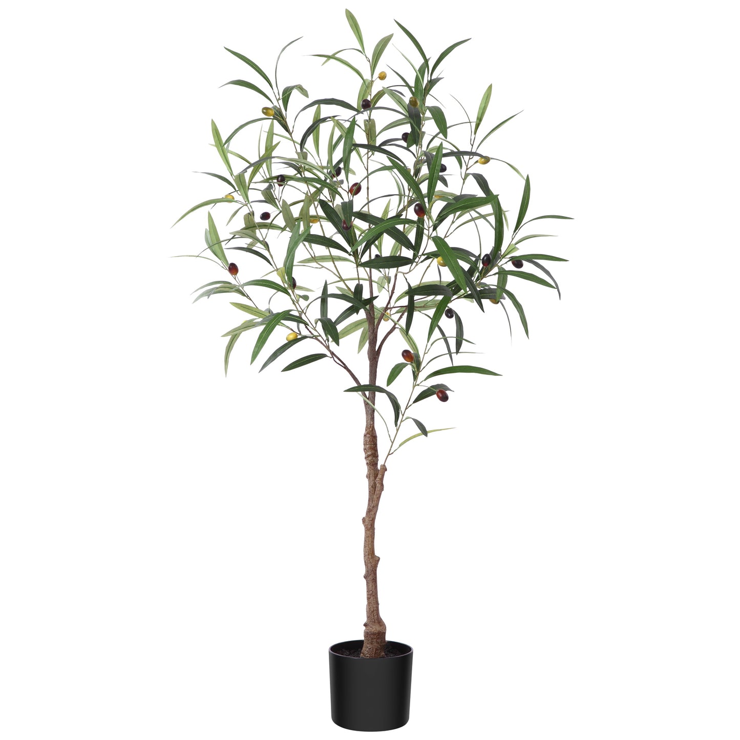 DR.Planzen Artificial Olive Tree 4FT Tall Fake Olive Plants Large Faux Trees for Home Decor Indoor Outdoor Office Gift Ornaments, Set of 1