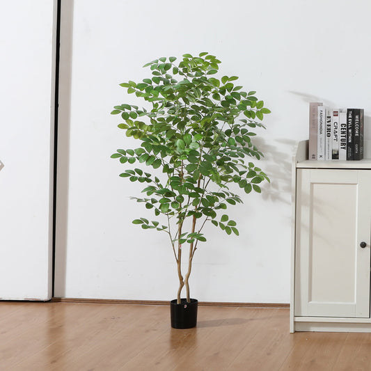 4 ft Faux Moringa Oleifera Tree in Pot, Artificial Horse Radish Tree, Fake Plants for Home Decor