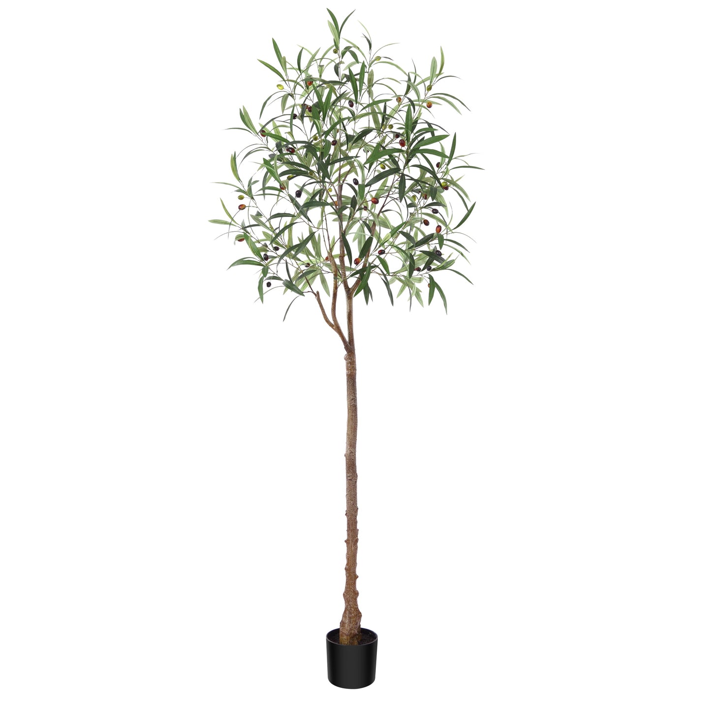 DR.Planzen Artificial Olive Tree 7FT Tall Fake Olive Plants Large Faux Trees for Home Decor Indoor Outdoor Office Gift Ornaments, Set of 1