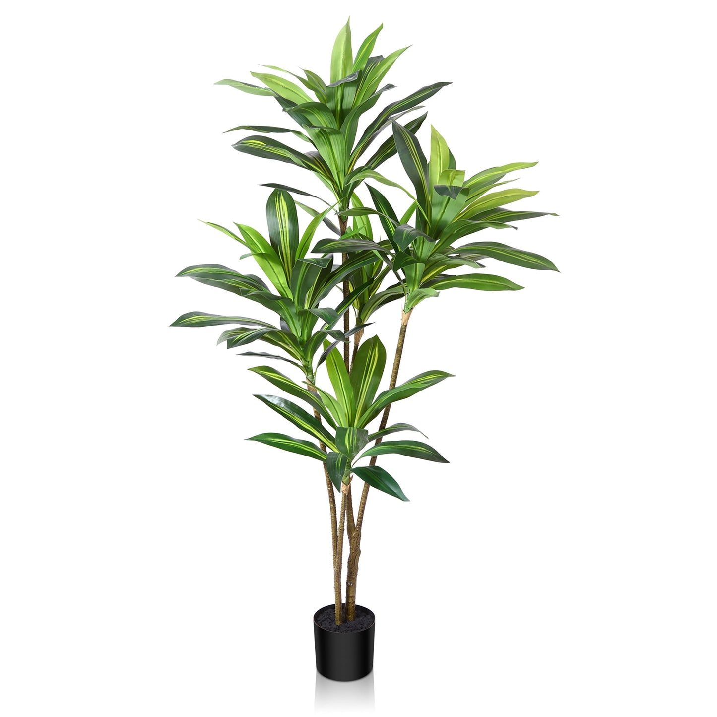 DR.Planzen Artificial Dracaena Tree, 5FT Tall Fake Plants Artificial Dracaena Tree for Indoor, Fake Trees for Office Home Living Room Floor Patio Greening Porch Decor, Set of 1