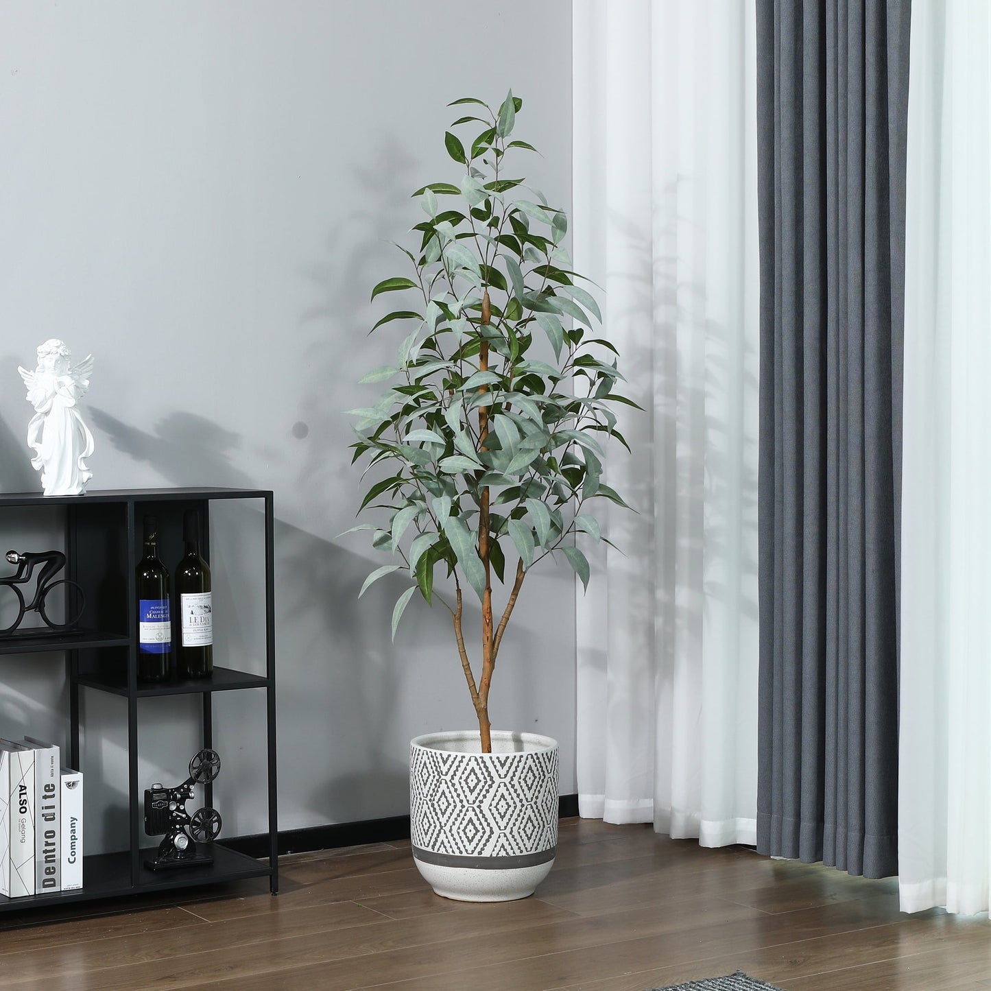 5FT Artificial Eucalyptus Plants with Realistic Leaves and Natural Trunk