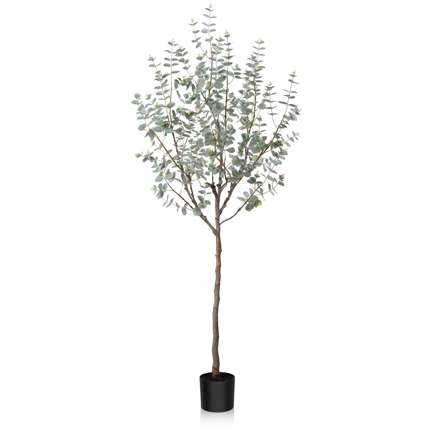 DR.Planzen Artificial Eucalyptus Tree 6Ft Faux Eucalyptus Plant in Pot Fake Tree for Home Decor Indoor Living Room Perfect Housewarming Gift Green 1Pack