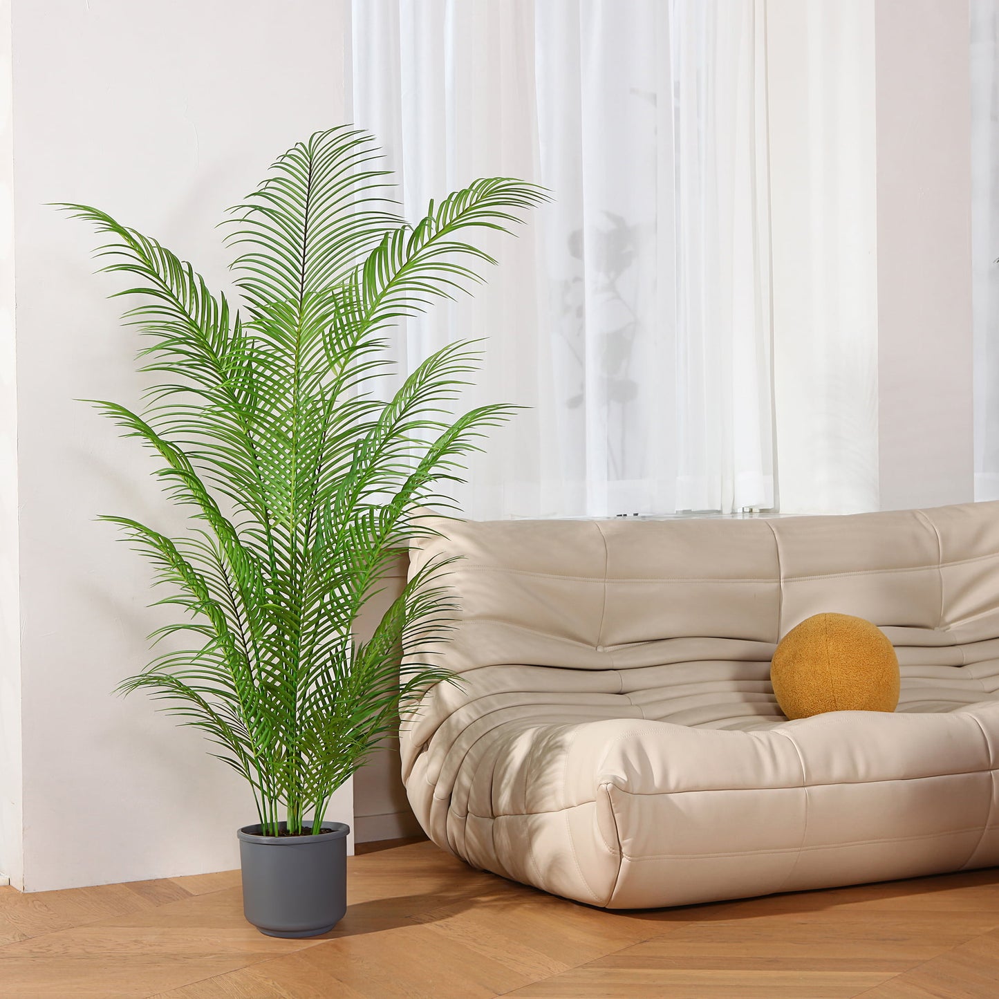 5 FT Artificial Areca Palm Tree in Pot Tall Faux Tropical Palm Plants for Home Office Decor Indoor Fake Green Potted Plant