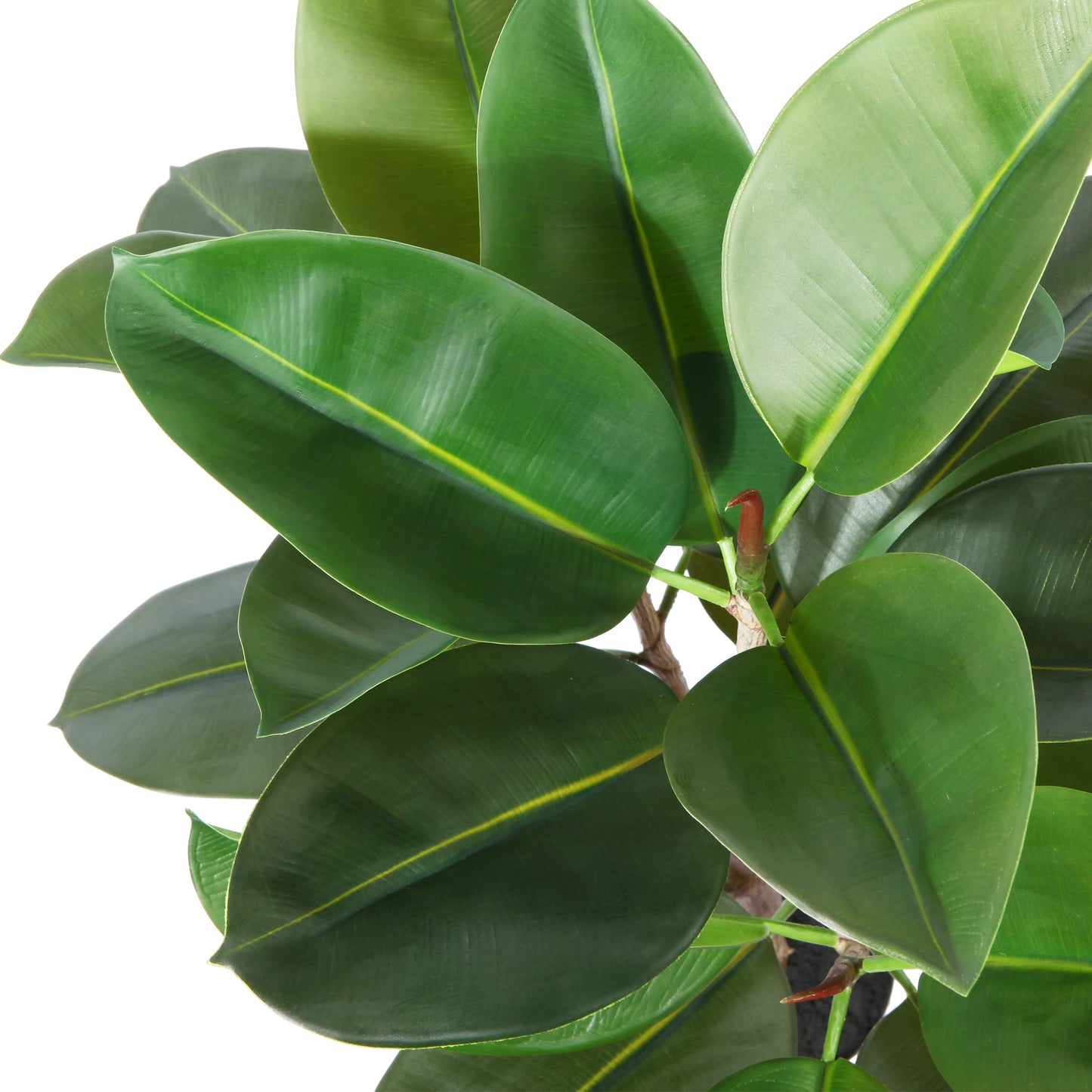 Artificial Rubber Tree, 3 FT Fake Plastic Ficus Plant, Pre Potted Faux Greenry Plants for Home Decor Office House Living Room Indoor Outdoor