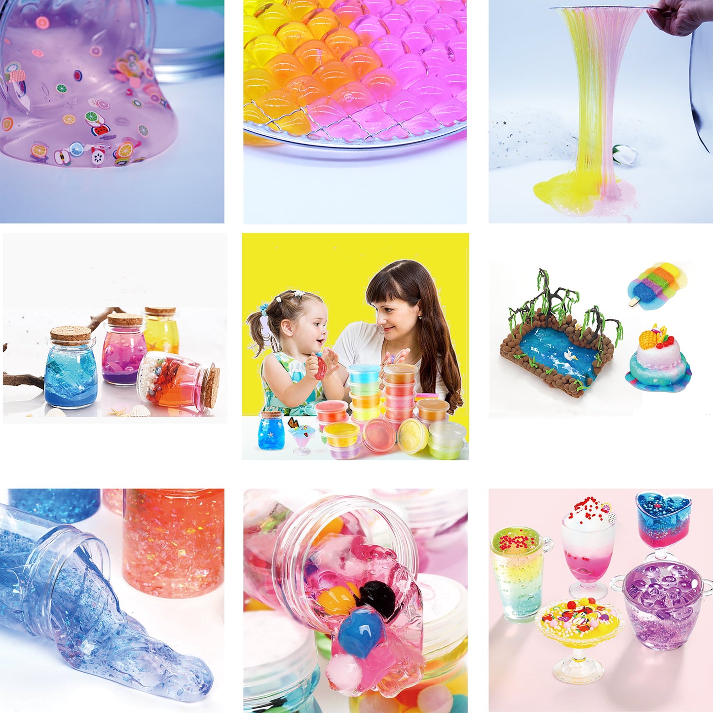 Slime Kit,Slime 24 and Clay 6 DIY Slime Kit for Girls Boys Kids,108Pcs Big Slime Making Kit Clear Slime,48 Glitters,Slime Supplies for Party Favors,Kids Gift Ages 3+