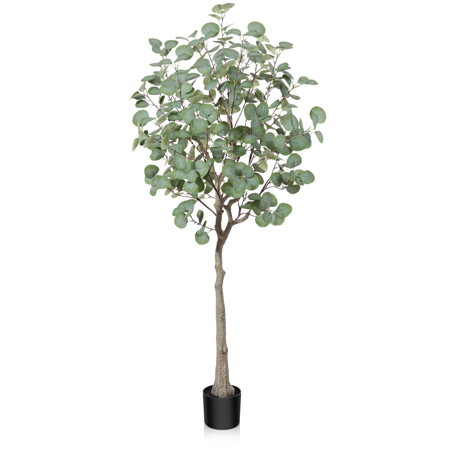 5FT Artificial Eucalyptus Silk Plants in Pot, Faux Plastic Eucalyptus Tree with Durable Plastic Trunk for Home Decor Office House Living Room Indoor Outdoor