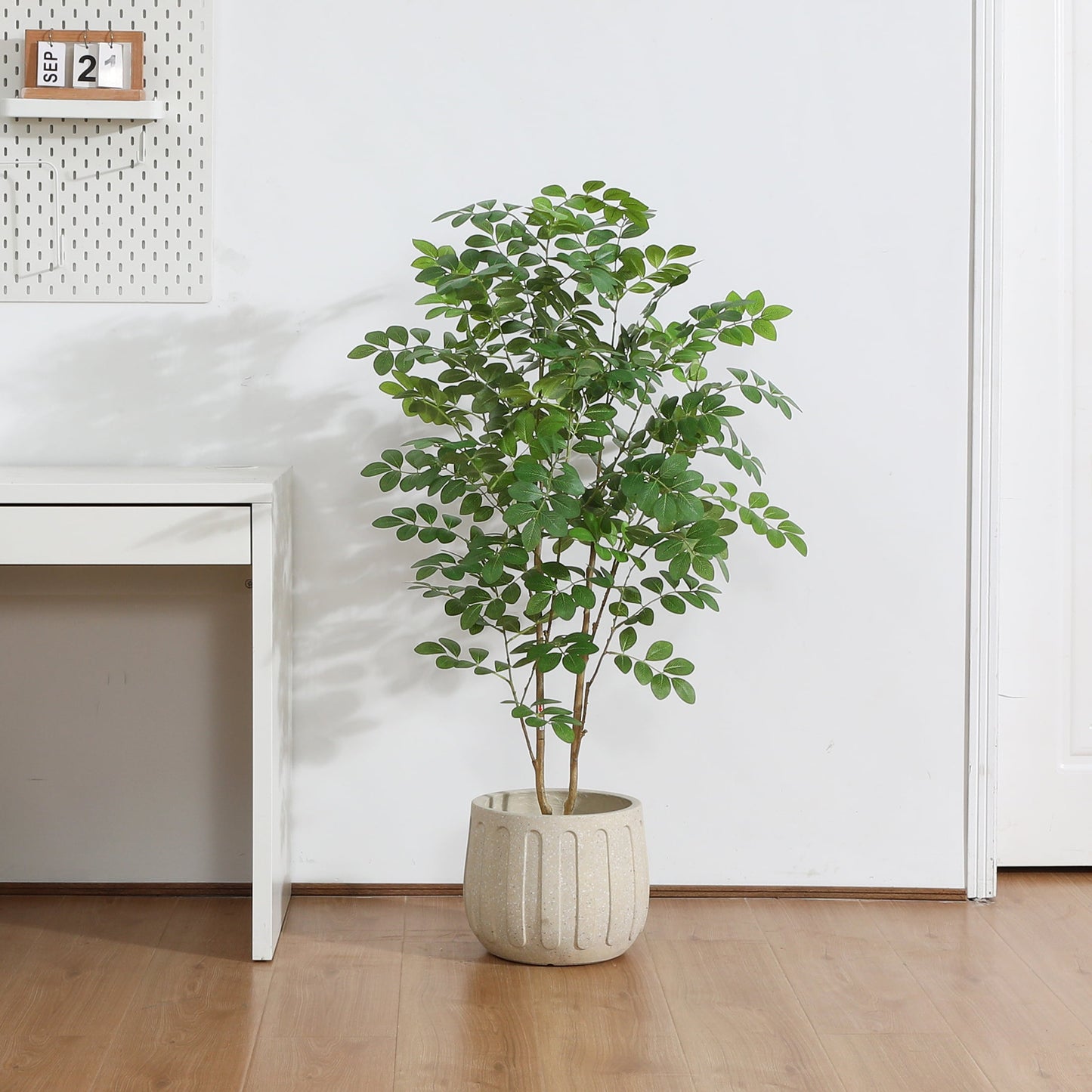 4 ft Faux Moringa Oleifera Tree in Pot, Artificial Horse Radish Tree, Fake Plants for Home Decor