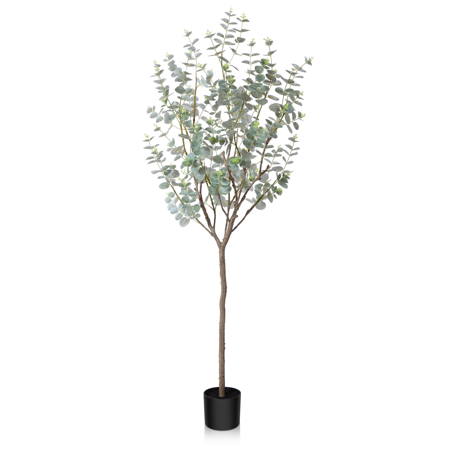 DR.Planzen Artificial Eucalyptus Tree 5Ft Faux Eucalyptus Plant in Pot Fake Tree for Home Decor Indoor Living Room Perfect Housewarming Gift Green 1Pack